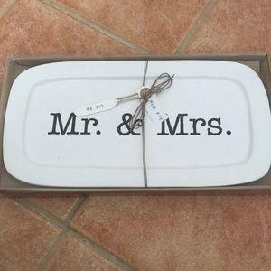 Mr. & Mrs glass platter